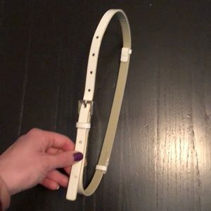 Limited Adjustable White & Gold Skinny Belt, sz S